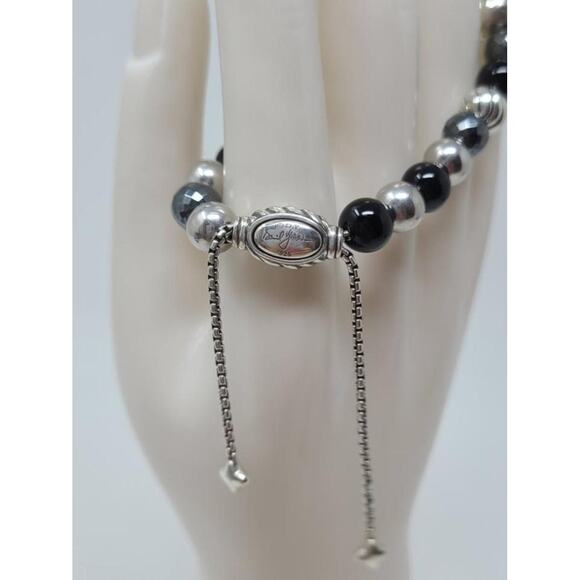 David Yurman Sterling Silver Onyx Hematine Beaded bracelet - Picture 10 of 10